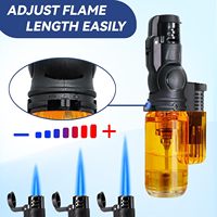 Mini briquets au butane rechargeables à flamme unique, briquets torche rotatifs
