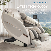 Sillón de Masaje de Cuerpo Completo de Alta Gama con Ondas de Sonido 8D, Gravedad Cero, Rieles SL, Patas Robóticas 4D, Reclinable Eléctrico de Lujo para Casa y Oficina