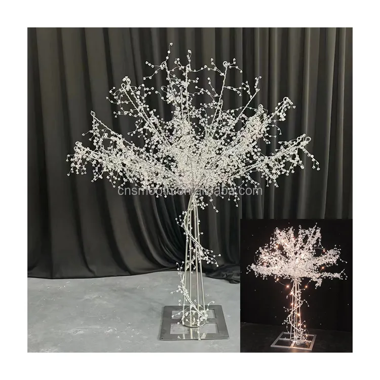 Vendita calda luce nuziale decorazioni da tavolo di cristallo di illuminazione albero ornamenti per matrimonio tavolo centrotavola