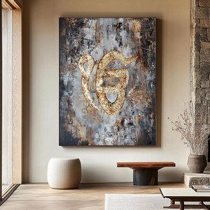 Œuvre d'art religieuse sikh indienne originale faite à la main sur toile, peinture murale spirituelle pour la décoration de la maison, huile moyenne - Product Image 2