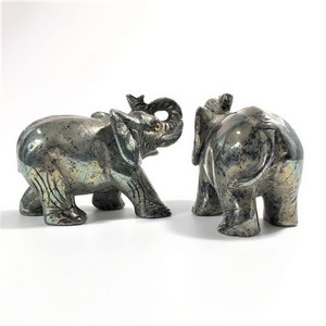 Nature pierre <span class=keywords><strong>cristal</strong></span> 4 pouces <span class=keywords><strong>pyrite</strong></span> éléphant figurines ornements statue - Product Image 3