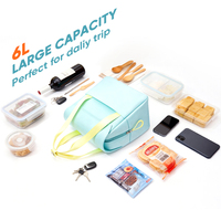 600D TPU Geïsoleerde Lunchkoeltas, Thermische Draagtas met Omkeerbare Klep en PEVA Waterdichte Voering Lunchtas voor Werk, School, Picknick en Buitenactiviteiten