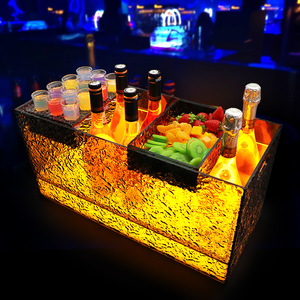 LED Illuminated Ice <b>Bucket</b> Rectangle <b>Plastic</b> With Fruit Pattern Party Beverage Tub For Bar KTV - Product Image 4