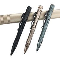 Stylo tactique de survie EDC multifonctionnel en aluminium aéronautique, avec boussole, tournevis, sifflet LED et couteau anti-agression, avec clip de fixation
