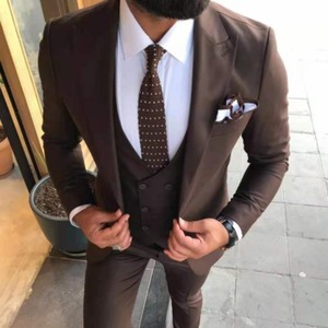 S2346R Nouveau costume pour homme élégant et tendance de couleur marron, de haute qualité, populaire - Product Image 1