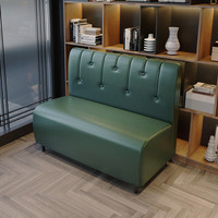 Ensemble de table et chaises de restaurant en cuir vert de luxe moderne, canapé long pour café, bar, club, mobilier de salon