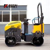 Rouleau compacteur à double tambour diesel KOTAI KD01 de 1 à 3 tonnes avec moteur Changchai, faible coût d'entretien, certifié CE