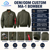 Chaqueta Bomber Americana Retro Vintage MA1, Ropa de Trabajo Funcional, Chaqueta de Moda para Hombre, Estilo Urbano, Cuello Alto, Invierno