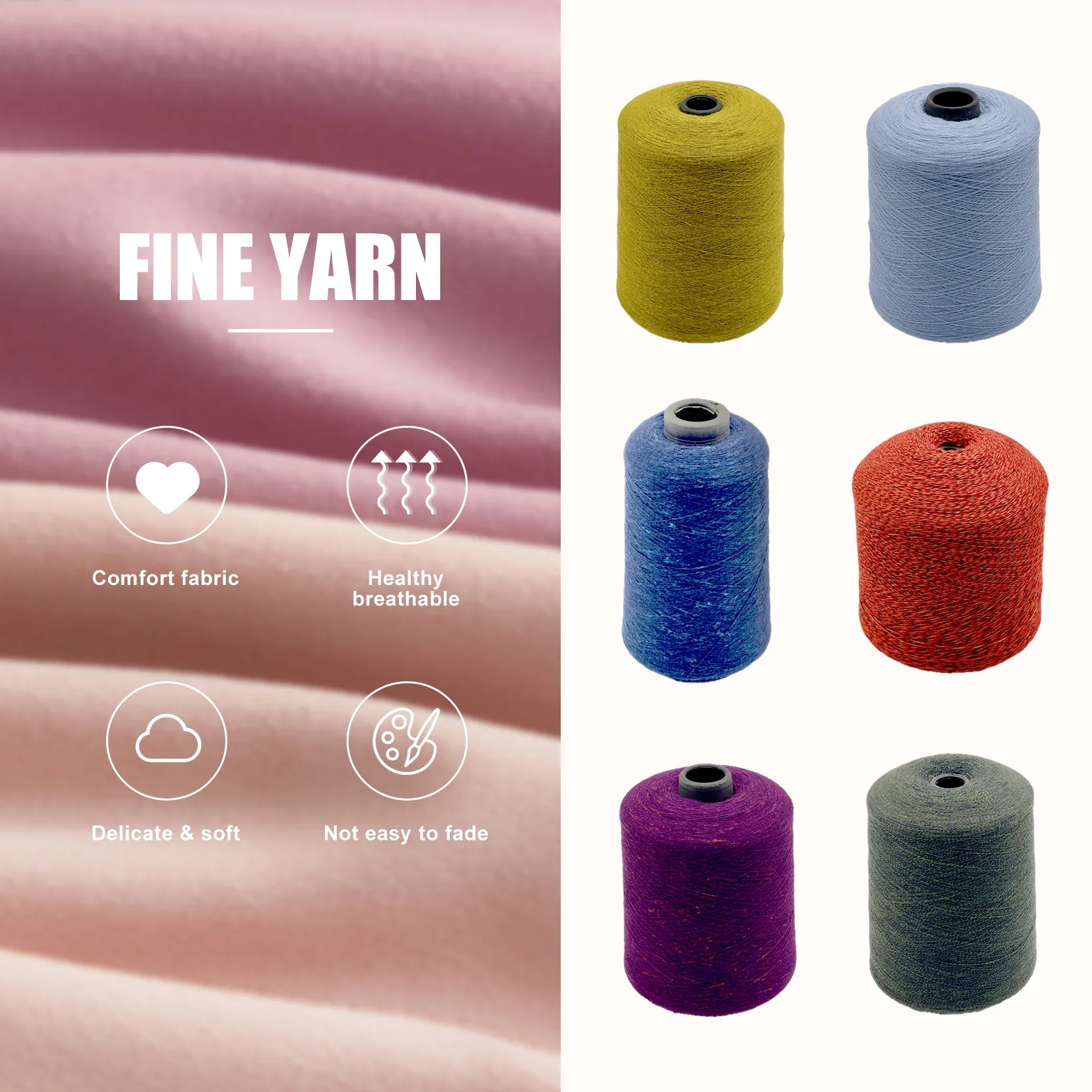 Wholesale Stylish Comfortable High Tenacity Polyester Nylon Cotton Viscose Ring Spun Yarn 48nm/2 Blended Core Spun Yarn