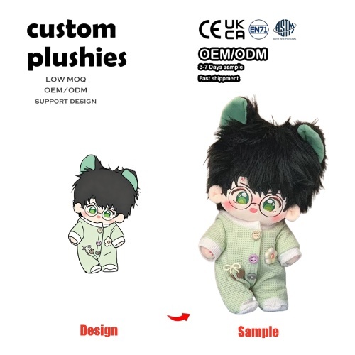 Low MOQ Custom Plushie Manufacturer OEM/ODM Made Dolls with Soft Stuffed Figures Plush Toys Customized Cotton Doll