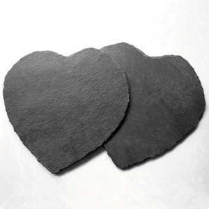 Nouveau sous-verre en <span class=keywords><strong>ardoise</strong></span> noire populaire 4 pièces dans un support en bambou - Product Image 4