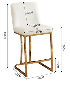 <span class=keywords><strong>Tabouret</strong></span> <span class=keywords><strong>de</strong></span> <span class=keywords><strong>bar</strong></span> moderne pour salle à manger, chaise <span class=keywords><strong>de</strong></span> comptoir en velours <span class=keywords><strong>noir</strong></span> avec structure en acier inoxydable <span class=keywords><strong>doré</strong></span> - Product Image 6