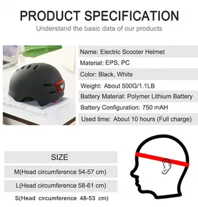 Fabricant de vélos de haute qualité modèle unique à trois lumières Skate Snow Scooter <span class=keywords><strong>Casque</strong></span> avec lumière led - Product Image 5