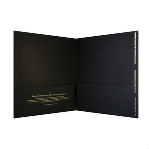 Giấy đen A4 thư Kích thước tài liệu tập tin thư mục tùy chỉnh Công ty trình bày thư mục với túi và kinh doanh khe cắm thẻ - Product Image 2