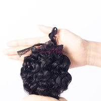 Rambut Manusia Asli 100% Berkualitas Tinggi, Model Crochet Kinky Curly dengan Ujung Bulu untuk Ekstensi Rambut, Laris Manis