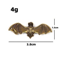 Porte-clés chauve-souris en laiton massif, personnalisé, style Vintage, créatif, Micro gravé, pièces