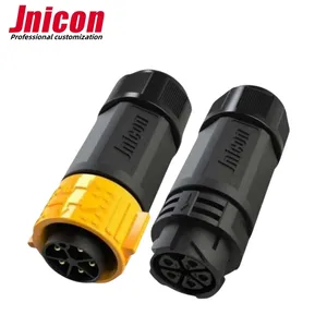 Jnicon waterproof male female panel mount fast connector for bases station field assembly M25 5pin push lock