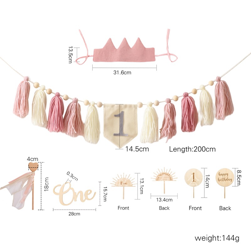 Bébé 1er anniversaire costume rose