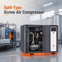 Compresseur d'air électrique silencieux à économie d'énergie 30 kW 8 bars, type à vis, séparé, avec PLC HMI pour outils pneumatiques d'usine