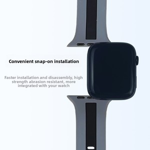 Correa de Reloj Deportiva de Silicona de Doble Color, Estilo Delgado, con Hebilla de Mariposa para Apple Watch, Disponible en Dorado, Oro Rosa y Color Miel - Product Image 4
