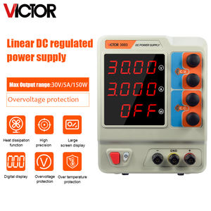 빅터 DC 리니어 정전압 전원 공급 장치 30V, 5A 디지털 조정 가능 실험실 등급 컬러 대형 화면, OVP/OCP/OTP - Product Image 1