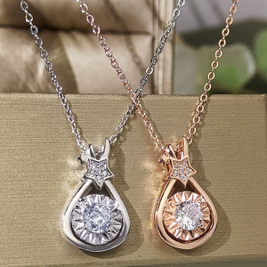 Collana con Ciondolo a Stella e Goccia Creativa per Donne, Catena Minimalista in Stile Coreano, Accessorio di Moda Trendy - Product Image 1