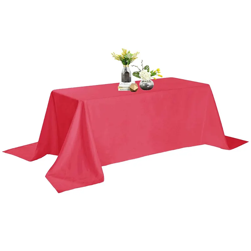 Rechteckiges Tischtuch 90 × 132 Zoll Polyester-Tischtuch für 6 oder 8 Fuß waschbares Band für Buffet-Tisch Feiertag Party