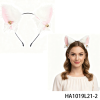 Ensemble d'accessoires pour masque avec bandeau oreilles de chat, kit de cosplay chat noir pour femmes, Halloween, carnaval, fête costumée