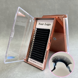 批发个性天鹅绒真丝睫毛延伸蓬松哑光深黑色卷睫毛延伸 - Product Image 6