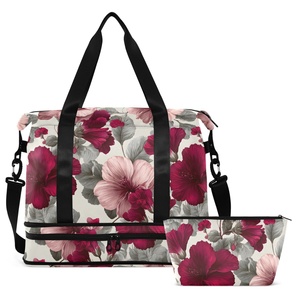 Hawaii Puakenikeni Custom Large Waterproof Polyester <b>Storage</b> Luggage Duffel Fitness Portable Travel Bag With Makeup Pouch - Product Image 2