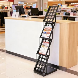 Meilleur vendeur, présentoir <span class=keywords><strong>de</strong></span> brochure économique, cadre en fer noir, 38 cm <span class=keywords><strong>de</strong></span> large, pour stand <span class=keywords><strong>de</strong></span> salon professionnel, réception d'entreprise - Product Image 1