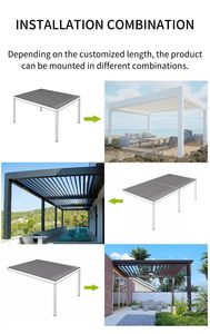 <span class=keywords><strong>Pergola</strong></span> extérieure en aluminium Toit à persiennes réglable Gazebo de jardin motorisé imperméable <span class=keywords><strong>Pergola</strong></span> extérieure personnalisée de luxe en aluminium - Product Image 5