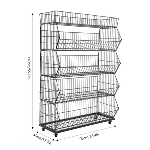 Présentoir pliable multifonctionnel inclinable pour paniers, idéal pour les supermarchés et les magasins de proximité - Product Image 2
