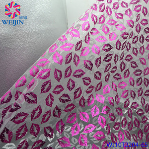 Venta caliente personalizado chapado en oro impreso Rosa rojo labio estampado hoja tul Malla tela brillante tejido de punto vestido Formal falda de escenario - Product Image 2