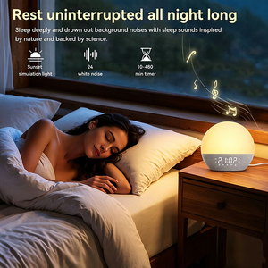 Réveil en tissu JIN PENG avec son du soleil levant, bruit blanc, 30 sons, haut-parleur Bluetooth et minuterie <span class=keywords><strong>de</strong></span> sommeil pour chambre à coucher - Product Image 6