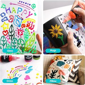 No tóxico y permanente 3D DIY tela arte pinturas 24 colores 30ML conjunto para <span class=keywords><strong>ropa</strong></span> lienzo camisetas Jeans bolsas - Product Image 4