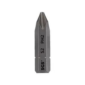 SGS source factory 8mm Strong Magnetic S2 material Single Head Phillips lmpact Power Bit punte per cacciavite industriale