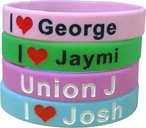 Customized 1/2 inch debossed color filled Promotional Silicone Wristbands With Good Price