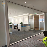 Usine directe 12mm verre clair bureau cloison modulaire salle privée diviseurs verre bureau séparation pleine hauteur systèmes muraux