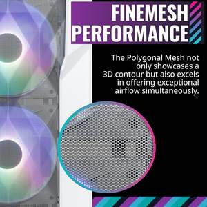 Boîtier tour complète Cooler Master <span class=keywords><strong>TD500</strong></span> Acrylic V2 Blanc, format ATX, design polygonal, 3 ventilateurs ARGB 120 mm, USB Gen 2 Type-C - Product Image 2