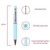 Stylos flottants multifonctionnels O&Q promotionnels pas chers à faire soi-même, en plastique, multicolores, orange, jaune, pailletés