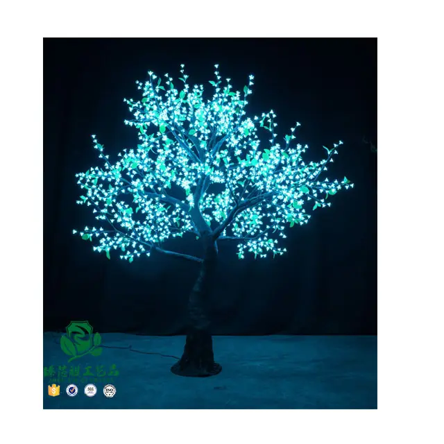 Рождественское ярко-синее светодиодное искусственное дерево из цветущей вишни zhen xin qi