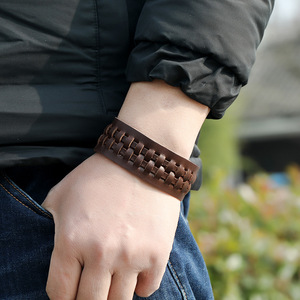 Pulsera de Cuero con Hebilla Ancha y Remaches Estilo Punk, Brazalete de Cáñamo Trenzado para Hombre y Mujer, Regalo de Joyería - Product Image 2