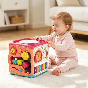 Bao Han Early Childhood Educational 6-in-1 Magic Cube &amp; Hand Drum Toy Battery Powered Plastic for <strong>Smart</strong> Baby <strong>Games</strong> - Product Image 1