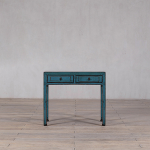 Mesa <span class=keywords><strong>Consola</strong></span> de Madera Maciza de Reproducción Vintage <span class=keywords><strong>con</strong></span> <span class=keywords><strong>Cajones</strong></span> Pintados, Muebles Rústicos para Sala de Estar para Uso Doméstico - Product Image 1