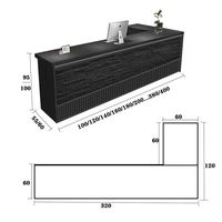 Bureau de réception moderne de couleur noire, couleur mate, vente en gros, bureau de réception de Salon de beauté blanc