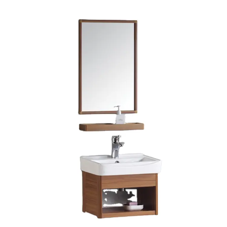 Wholesale aluminum modern vanities wall hung vanity classic bathroom mirror sink furniture wash basin with cabinet