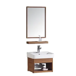 Grosir Aluminium Modern Vanity Hiasan Dinding Vanity Klasik Kamar Mandi Cermin Wastafel Furnitur Wastafel dengan Kabinet