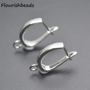Bonne qualité antirouille 18K or argent plaqué levier arrière U forme Shvenzy boucles d'oreilles crochets résultats pour la fabrication de bijoux - Product Image 1