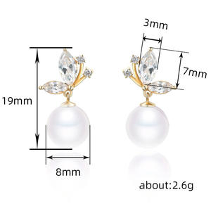 E2754 Orecchini Pendenti in Cristallo Placcati Oro a Forma di Fiore, Gioielli Classici da Sposa per Donne - Product Image 6